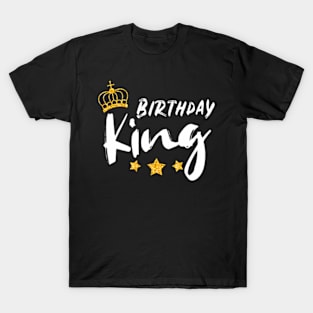 Birthday King  Mens Golden Graphic Mens Boys T-Shirt